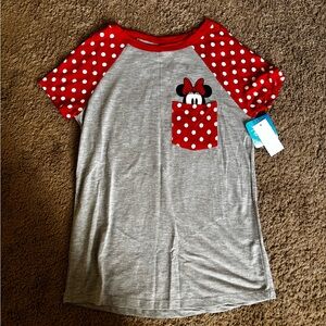 Red and Gray Polka Dot Women's Top